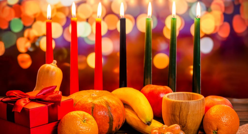 Image of Kinara for a Kwanzaa celebration